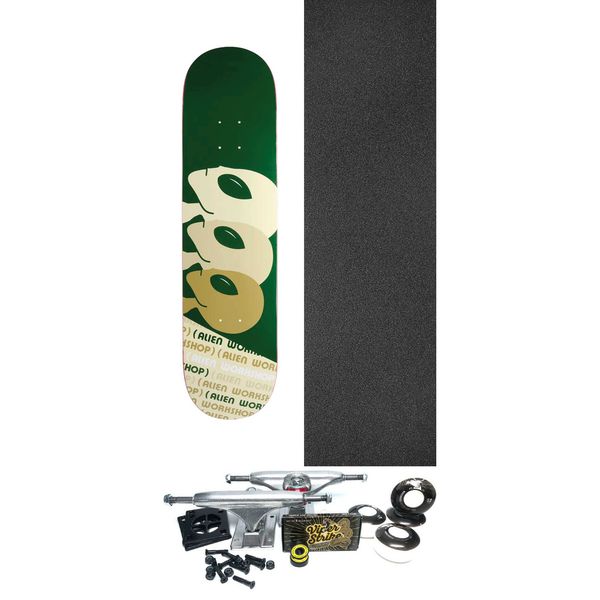 Alien Workshop Skateboards Strobe Parenthesis Green Skateboard Deck - 8" x 31.625" - Complete Skateboard Bundle
